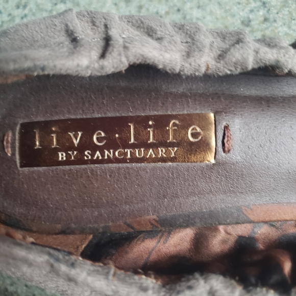 Live Life by Sanctuary Gray Sueded Fabric Wedge Heel Shoes- Sz 9 - Picture 8 of 15